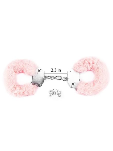 Kajdanki z futerkiem Fetish Pleasure Fluffy Handcuffs Pink Lovetoy - 3