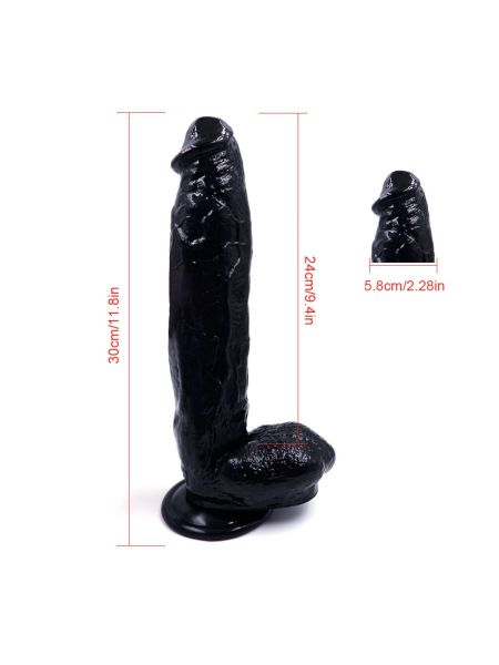 Duże dildo naturalny penis jądra przyssawka 30cm - 5