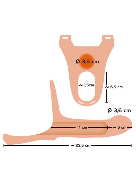 Proteza penisa pusta strapon sztuczny członek 16cm - 8