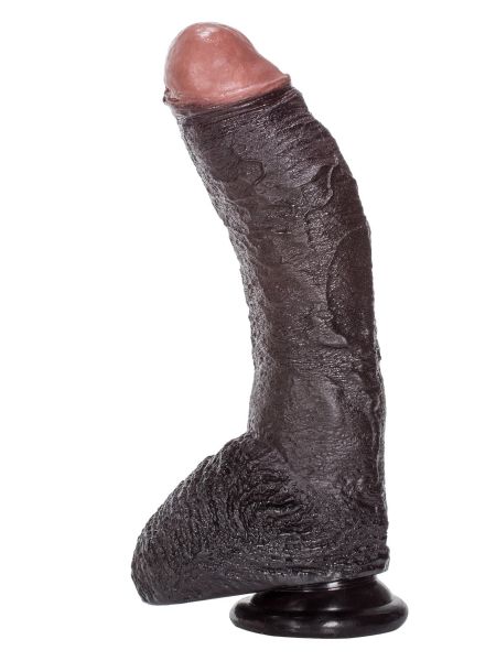 Żylaste zagięty sztuczny penis z przyssawką 19 cm - 4