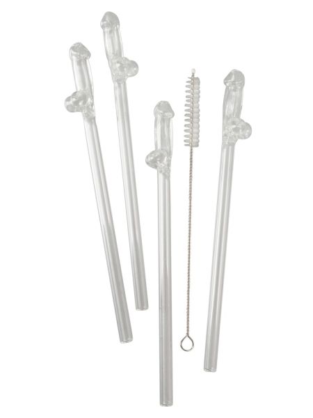 Glass Drinking Straw Willy x 4 - 3