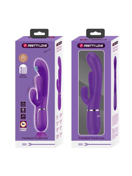 Wibrator króliczek PRETTY LOVE - Shonia Dark Purple, Twinkled Tenderness, 7 thumping functions 7 vibration functions - 10