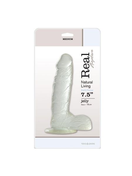 Dildo z przyssawką jądrami realistyczny penis 19cm