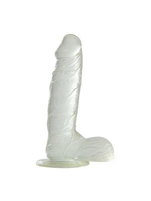 Dildo z przyssawką jądrami realistyczny penis 19cm - image 2