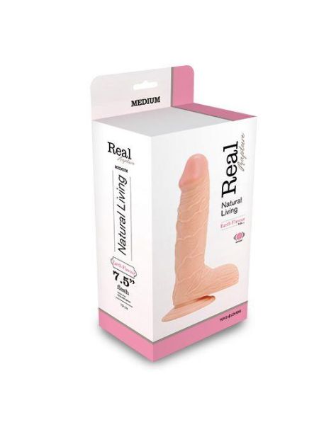 Realistyczne dildo z jądrami pilotem cielisty 19 cm