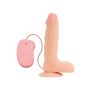 Realistyczne dildo z jądrami pilotem cielisty 19 cm - 3