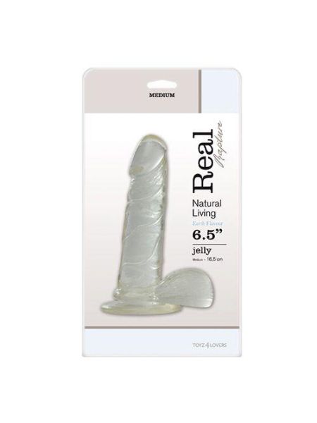 Dildo żelowe realistyczne z jądrami z przyssawką 16,5 cm - 2