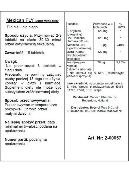 Tabletki pobudzające podniecające hiszpańska mucha - 2