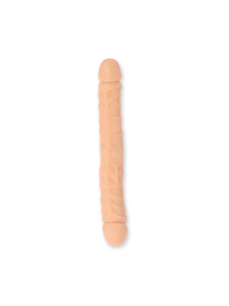 Dildo podwójne - dwustronny penis dla par cielisty 30 cm - 4