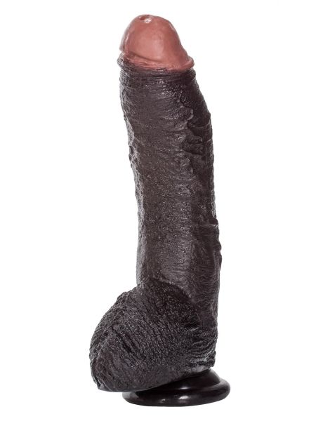 Żylaste zagięty sztuczny penis z przyssawką 19 cm