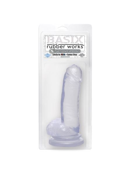 Dildo przezroczyste duże penis z przyssawką 20 cm - 4