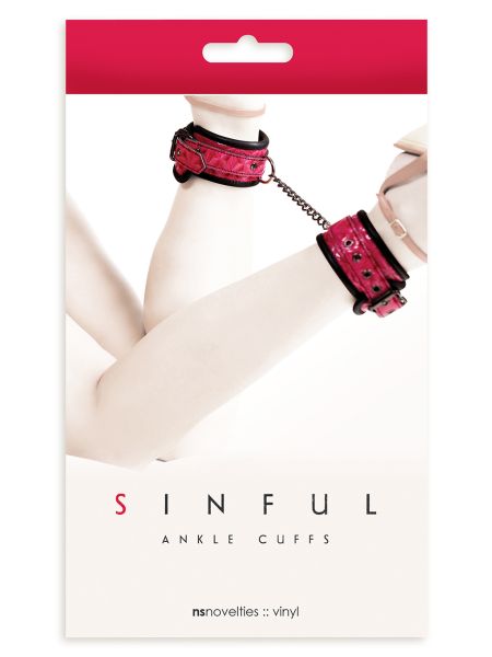 Kajdanki-SINFUL ANKLE CUFFS PINK - 3