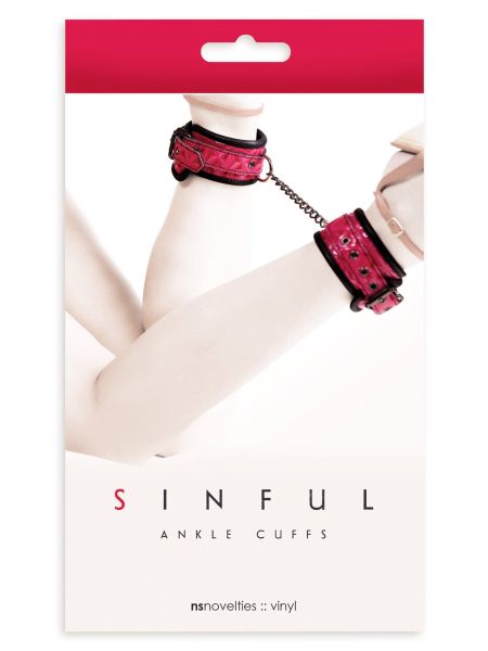 Kajdanki-SINFUL ANKLE CUFFS PINK - 4