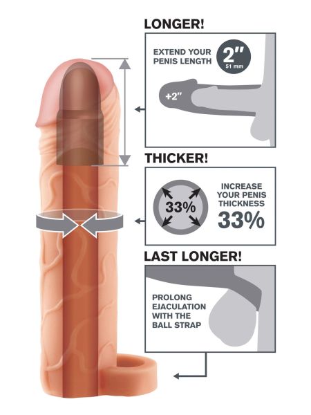 Elastyczna rozciągliwa nakładka przedłużka penisa - 5