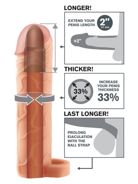 Elastyczna rozciągliwa nakładka przedłużka penisa - 6