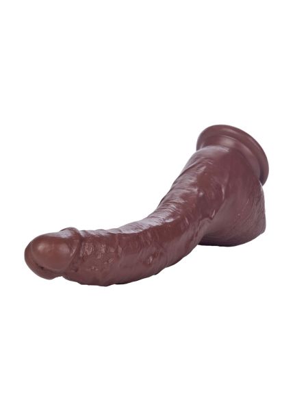 Dildo duży zagięty murzyński penis 22cm przyssawka - 9