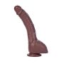 Dildo duży zagięty murzyński penis 22cm przyssawka - 2