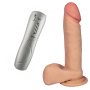 Dildo z wibracjami + pilot cyberskóra cielisty 20 cm - 6