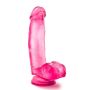 Dildo różowe grube z żyłkami i mocną przyssawką 18 cm - 4