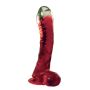 Dildo żelowe realistyczne z przyssawką i jądrami czerwone 16,5 cm - 5