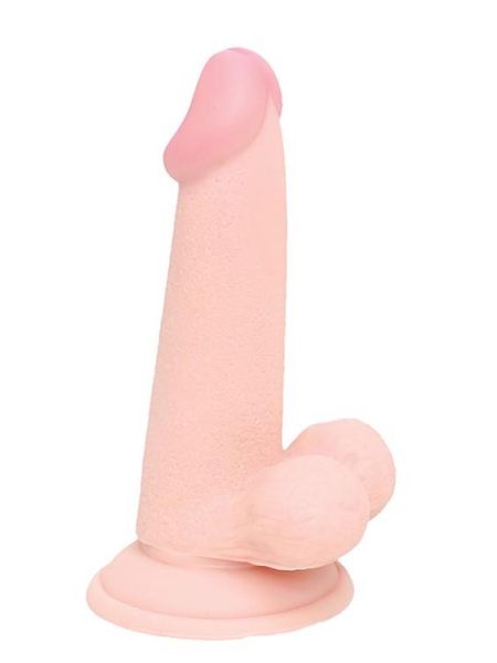 Dildo realistyczne z przyssawką i jądrami kompaktowe 14 cm - 4