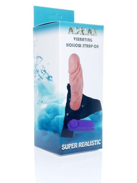 Strapon proteza penisa pusta dildo wibrator 16 cm - 6