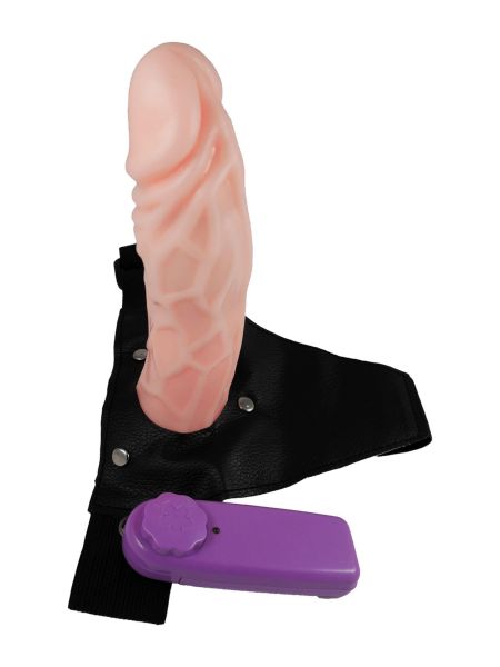 Strapon proteza penisa pusta dildo wibrator 16 cm