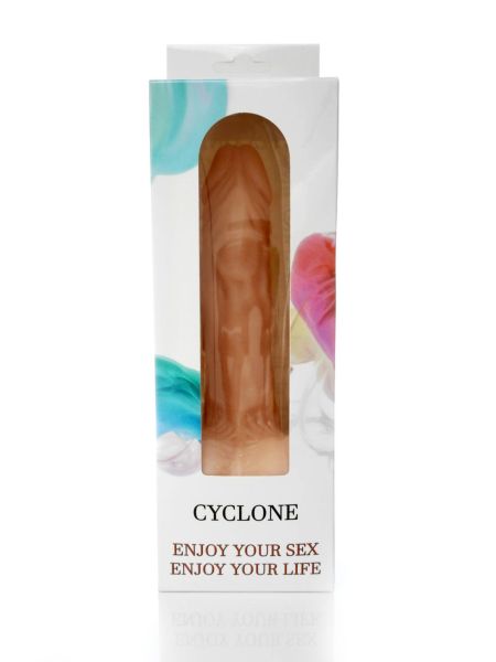 Dildo 12 wibracji pulsacji cyberskóra cielisty 20 cm - 2