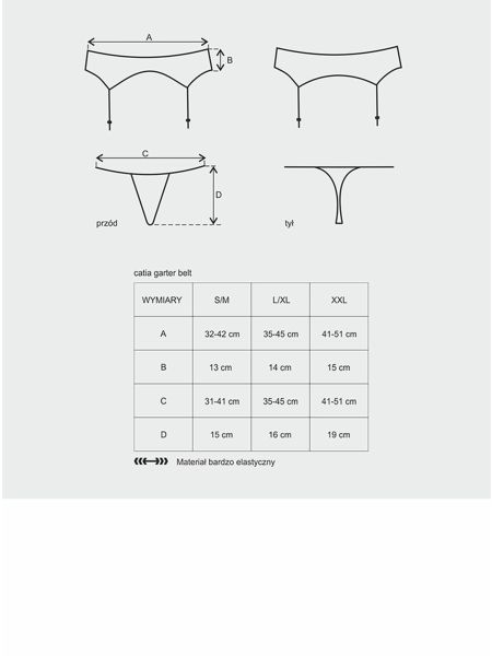 Sexy komplet pas do pończoch i stringi Catia S/M - 3