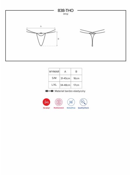 Seksowne stringi erotyczne paseczki 838-THO-3 S/M - 10