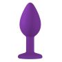 Ozdobny korek analny sex plug z kryształkiem 7 cm fiolet - 3