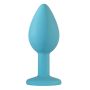 Ozdobny korek analny sex plug z kryształkiem 7 cm turkus - 3