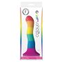 Silikonowe tęczowe dildo z mocną przyssawką 15 cm - 5