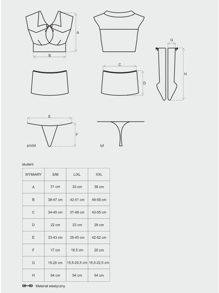 Kostium erotyczny uczennica przebranie Student L/XL - 5