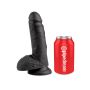 Dildo-COCK 7 INCH W/ BALLS BLACK - 6