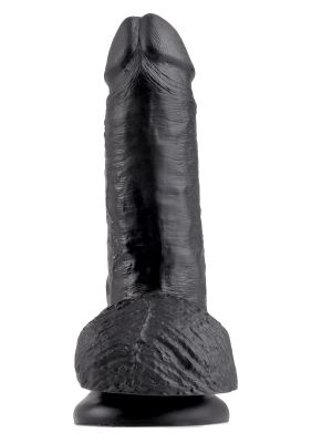 Dildo-COCK 7 INCH W/ BALLS BLACK - image 2