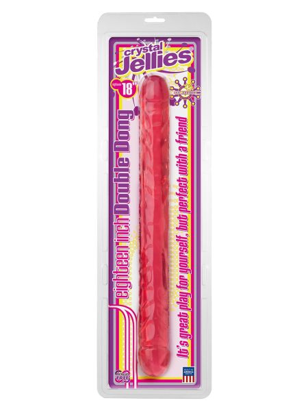 Dildo żelowe różowe do podwójnej stymulacji 46 cm - 4