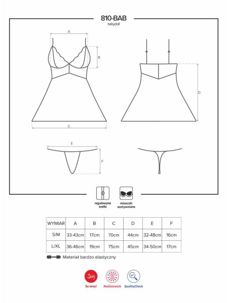 Zalotna koszulka stringi komplet 810-BAB-2 S/M - 12