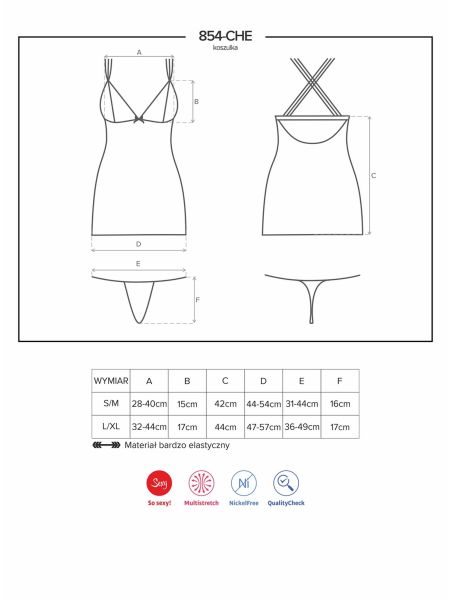 Zmysłowa koszulka stringi komplet 854-CHE-1 L/XL - 3