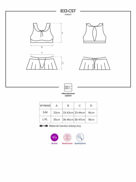 Kostium erotyczny sex uczennica 833-CST-2 S/M - 5
