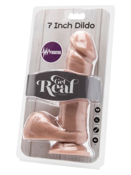 Realistyczne dildo z wibracjami duże jądra pilot 18 cm - 4