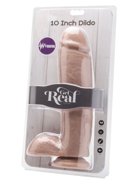 Dildo-COCK 10 INCH W/ BALLS FLESH VIBR. - 3