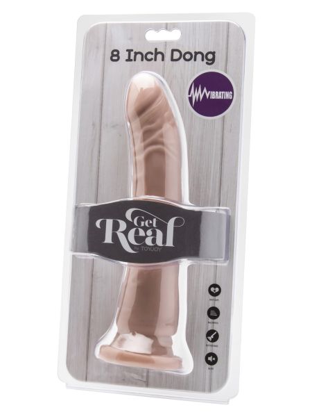 Realistyczne dildo z wibracjami pilotem cielisty 20 cm - 3