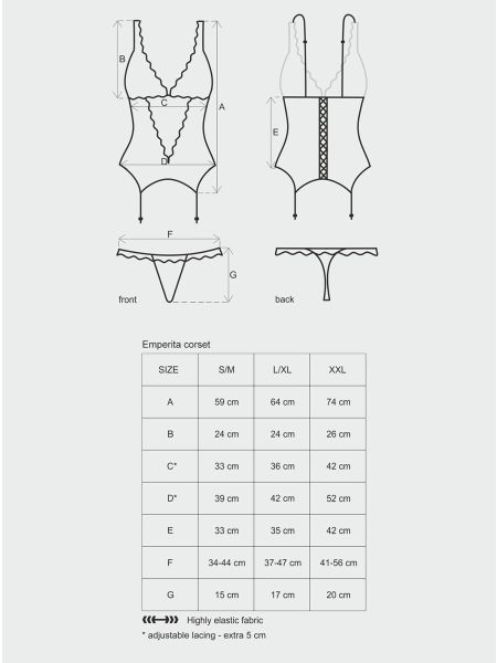 Zniewalający komplet gorset stringi Emperita S/M - 3