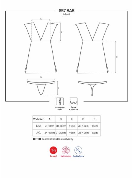 Koszulka rozcięta i stringi komplet 857-BAB-1 S/M - 7