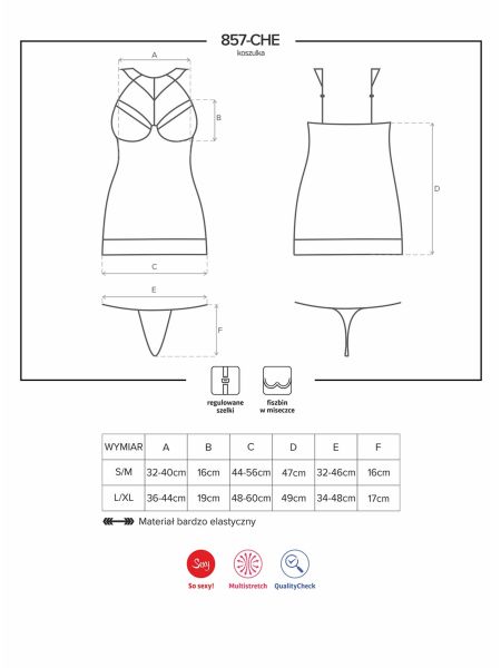 Koszulka stringi koronkowy komplet 857-CHE-1 S/M - 7