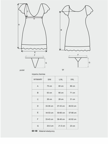 Koszulka czarna stringi sex komplet Imperia S/M - 2