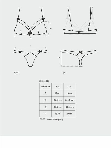 Koronkowy sex komplet stanik stringi Intensa L/XL - 3