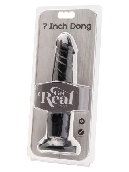 Dildo naturalne sztuczny czarny penis członek 18cm - 4