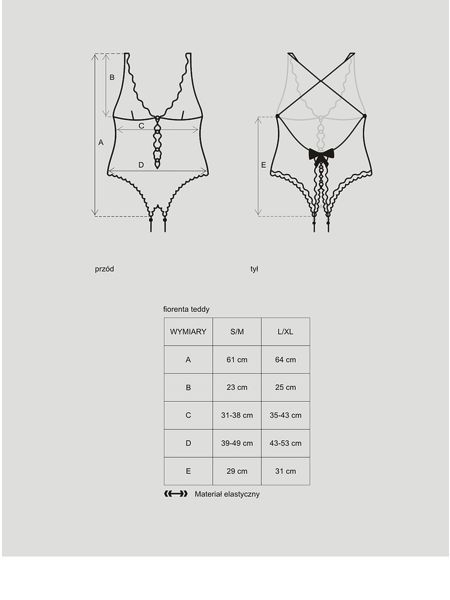 Erotyczne body siateczka otwarty tył Fiorenta L/XL - 3